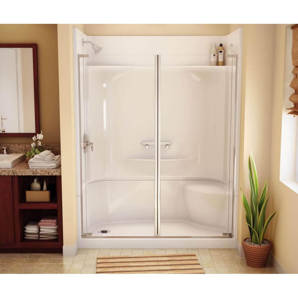 KDS 3460 AcrylX Alcove Right-Hand Drain Four-Piece Shower in White