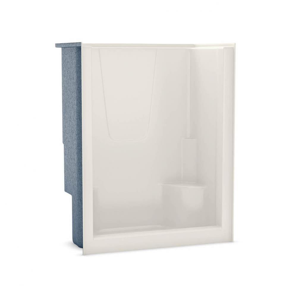 S-60 AcrylX Alcove Center Drain One-Piece Shower in Biscuit