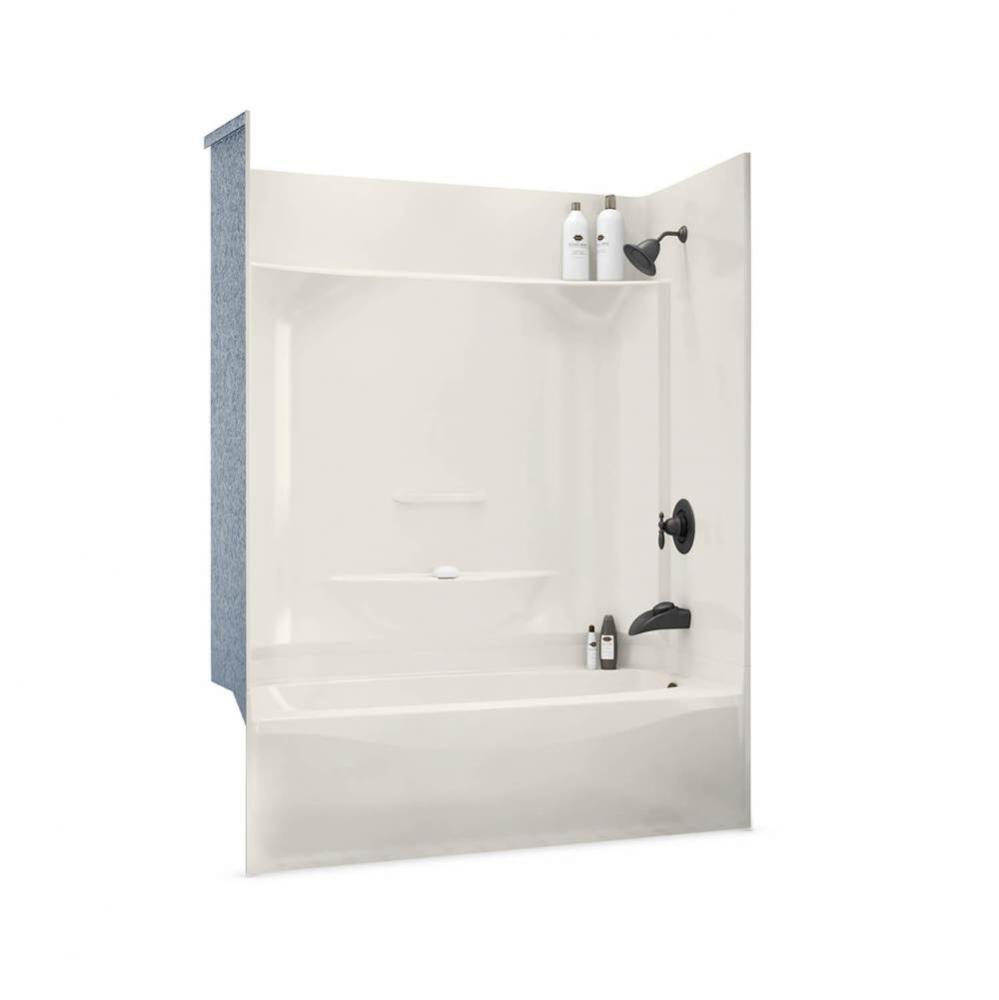 KDTS 3260 AcrylX Alcove Right-Hand Drain Four-Piece Homestead Tub Shower in Biscuit