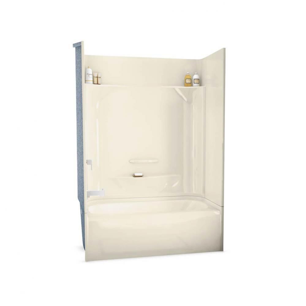 KDTS 2954 AFR AcrylX Alcove Left-Hand Drain Four-Piece Tub Shower in Bone