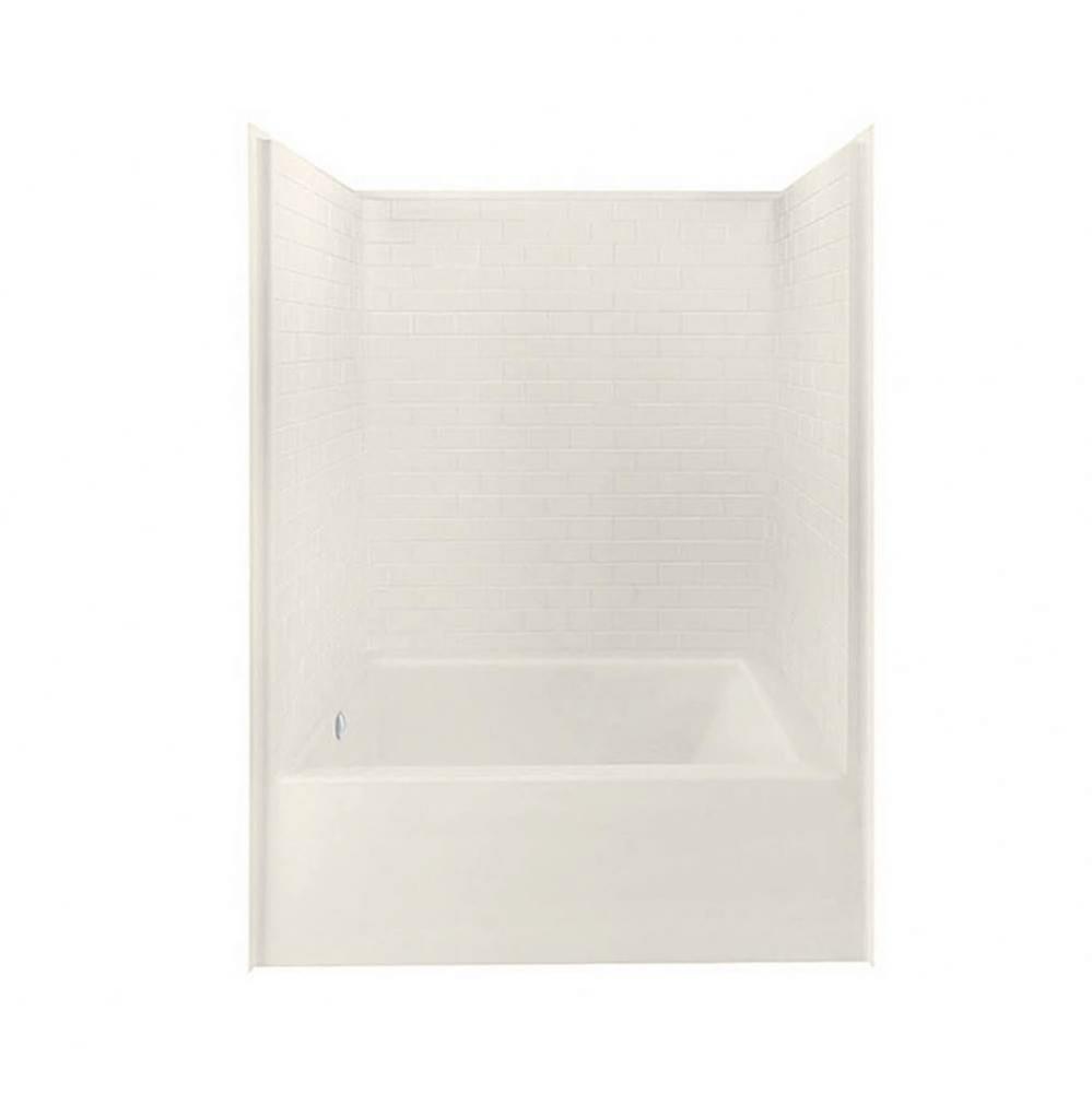 6042STTM AFR  AcrylX Alcove Left-Hand Drain One-Piece Tub Shower in Biscuit