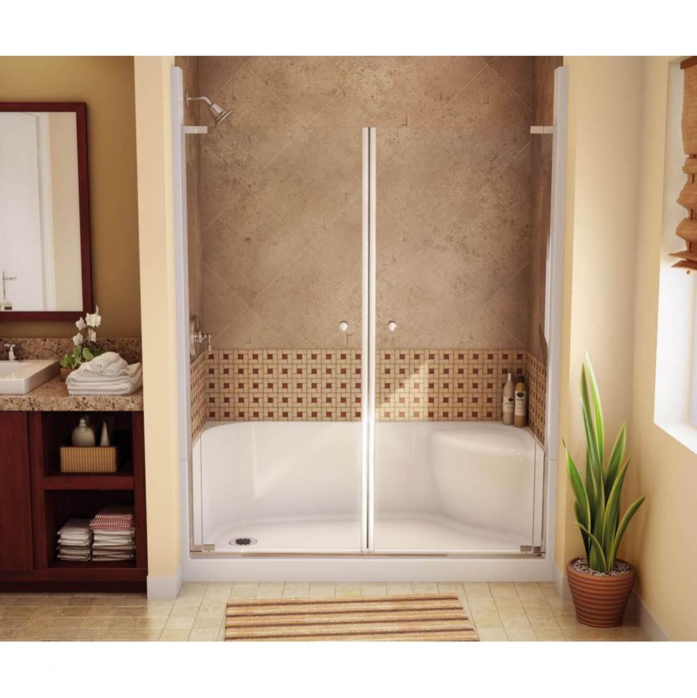 SPS 3060 AcrylX Alcove Right-Hand Drain Shower Base in White