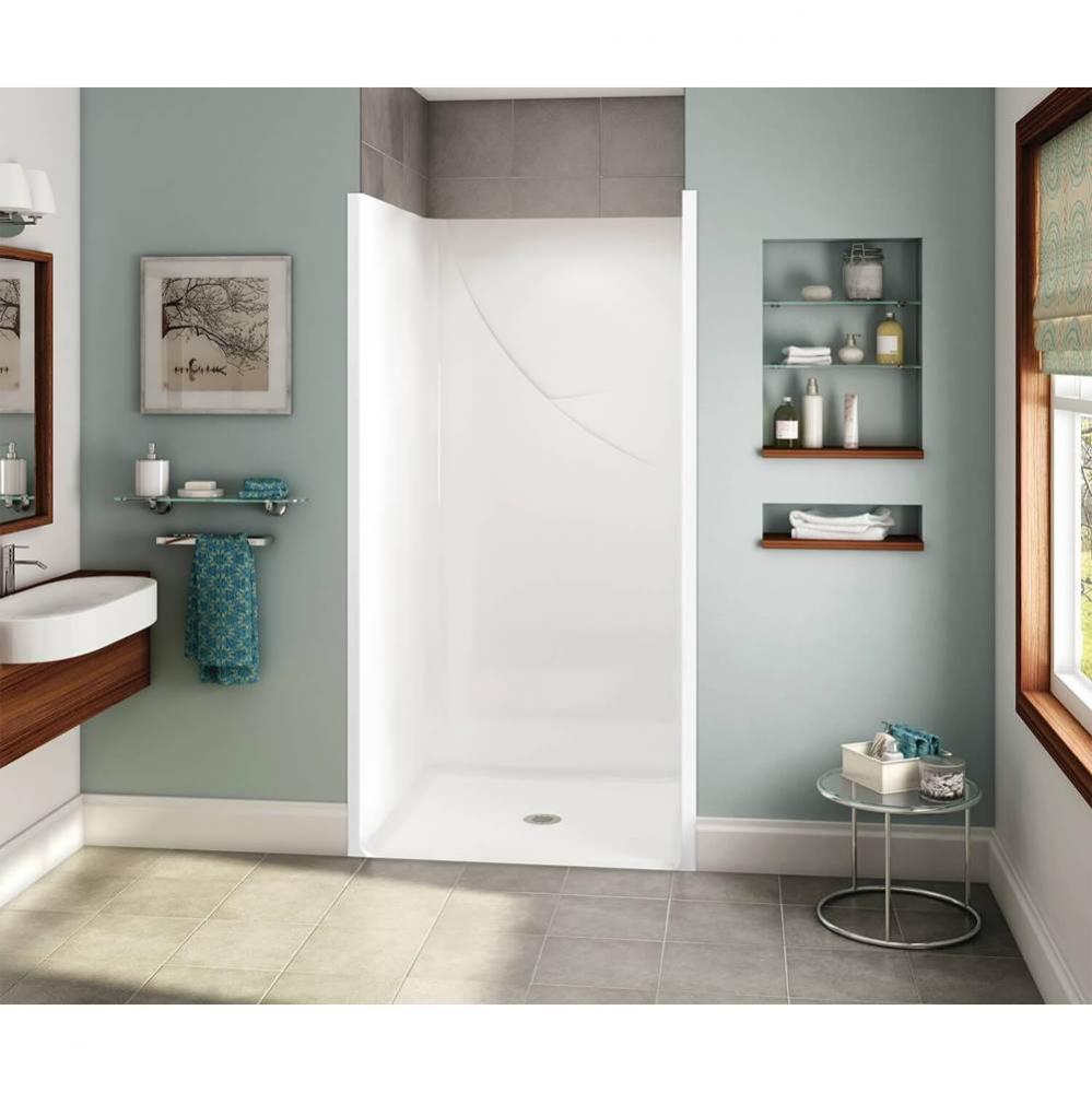 OPS-3636 RRF AcrylX Alcove Center Drain One-Piece Shower in Biscuit - Base Model