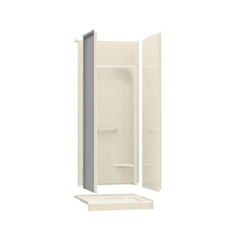 KDS 3232 AFR AcrylX Alcove Center Drain Four-Piece Shower in Bone