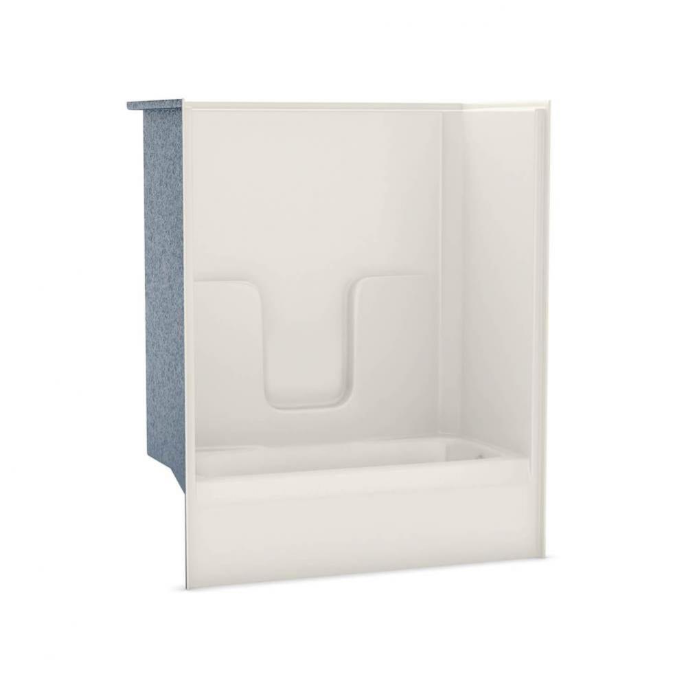 CM-60 AFR AcrylX Alcove Left-Hand Drain One-Piece Tub Shower in Biscuit