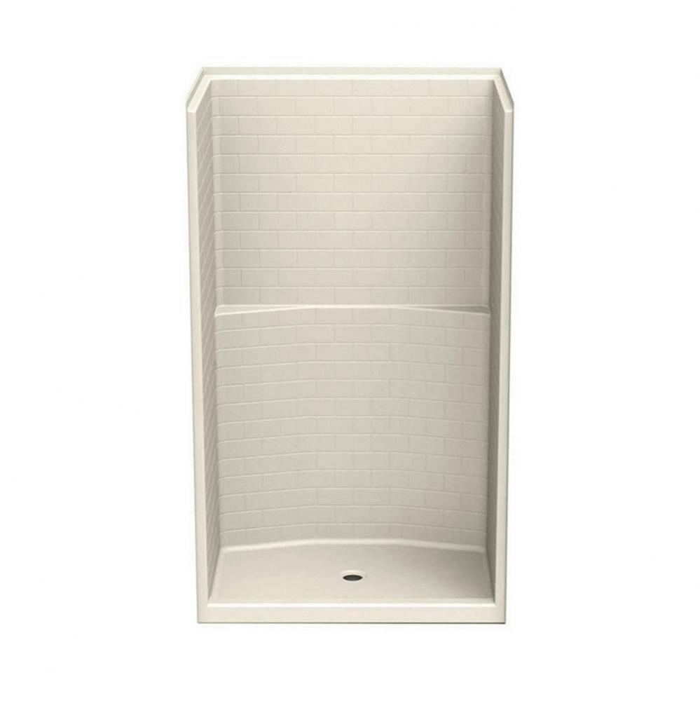 14834STT AcrylX Alcove Center Drain One-Piece Shower in Bone