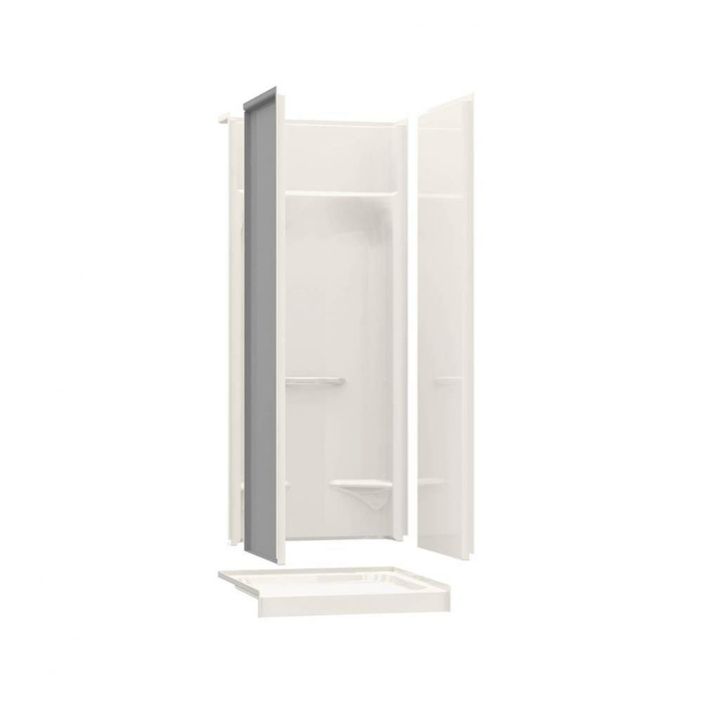 KDS 3232 AcrylX Alcove Center Drain Four-Piece Shower in Biscuit