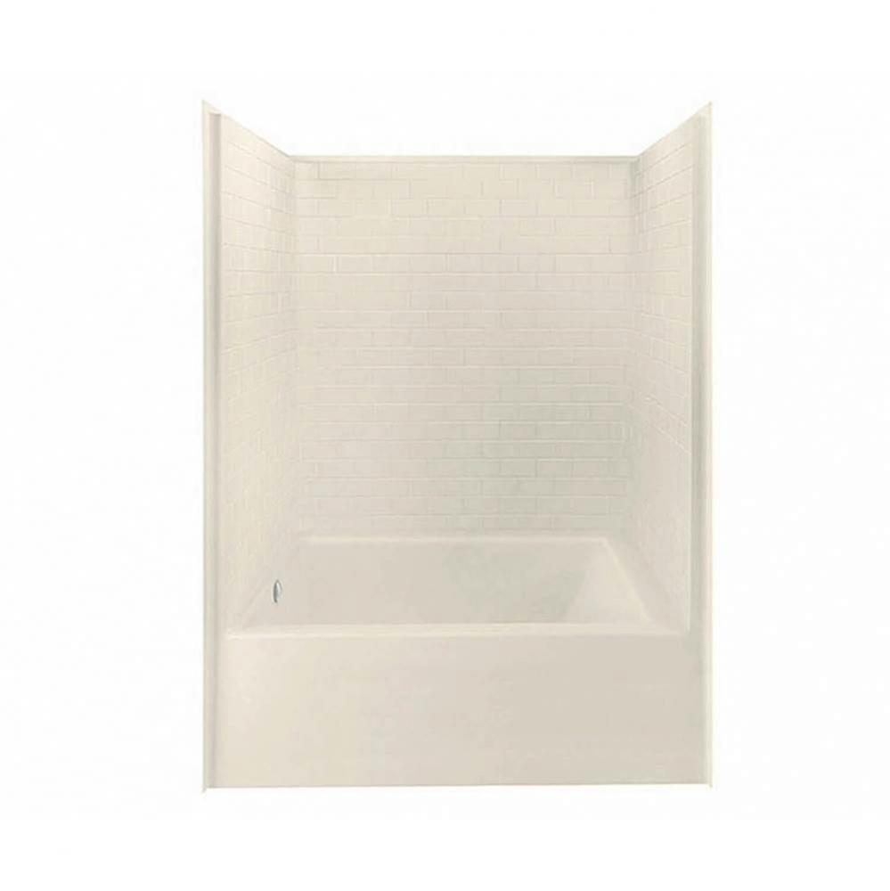 6042STTM AFR  AcrylX Alcove Right-Hand Drain One-Piece Tub Shower in Bone