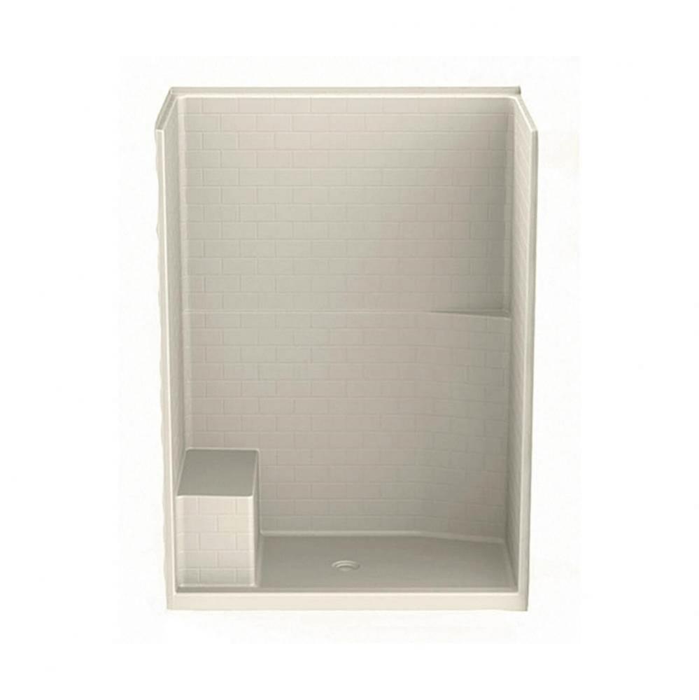 16034STTSM AFR AcrylX Alcove Right-Hand Drain One-Piece Shower in Bone