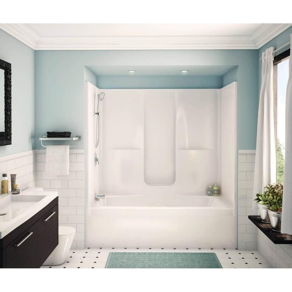 SBW-3672 AcrylX Alcove Right-Hand Drain One-Piece Tub Shower in White