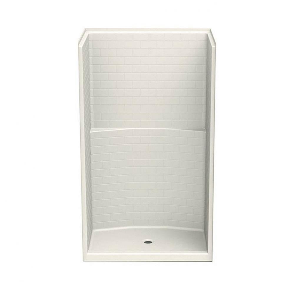 14834STT AcrylX Alcove Center Drain One-Piece Shower in Biscuit