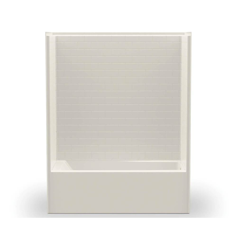 6030STT AcrylX Alcove Left-Hand Drain One-Piece Tub Shower in Biscuit