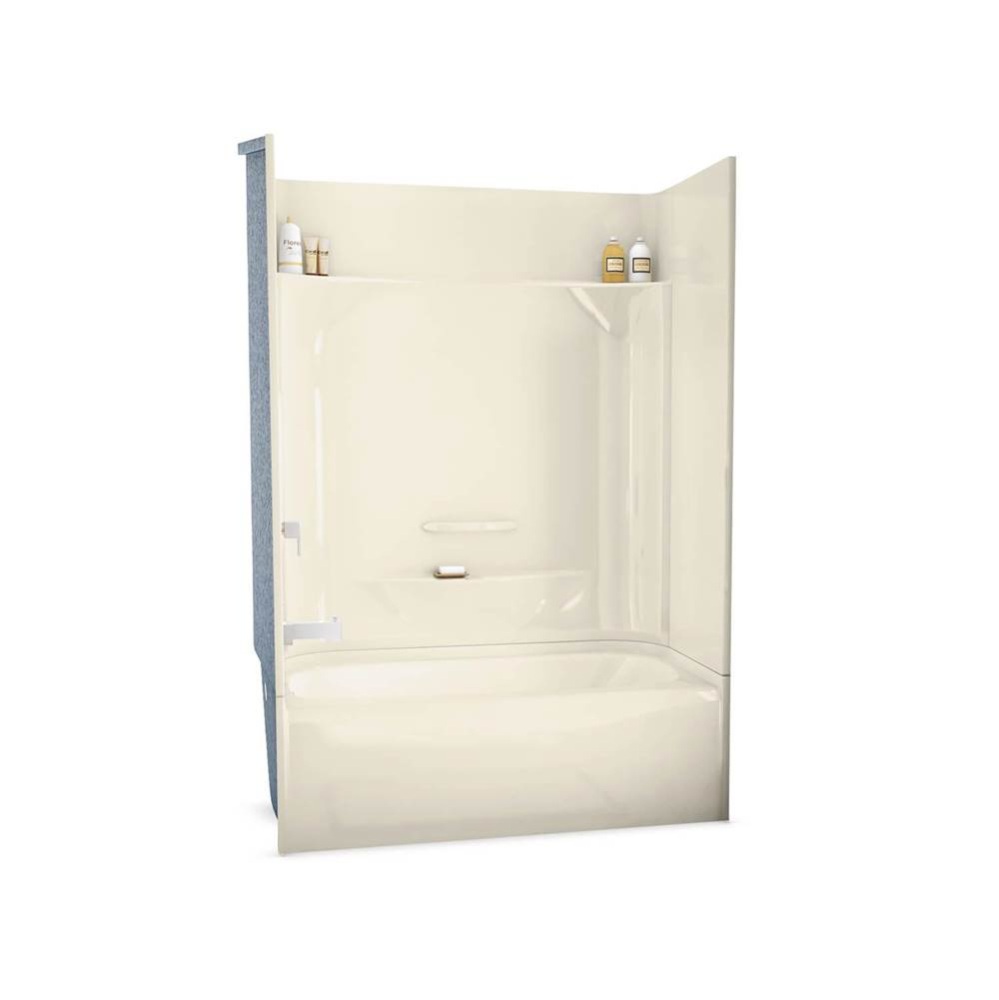 KDTS 2954 AcrylX Alcove Left-Hand Drain Four-Piece Tub Shower in Bone