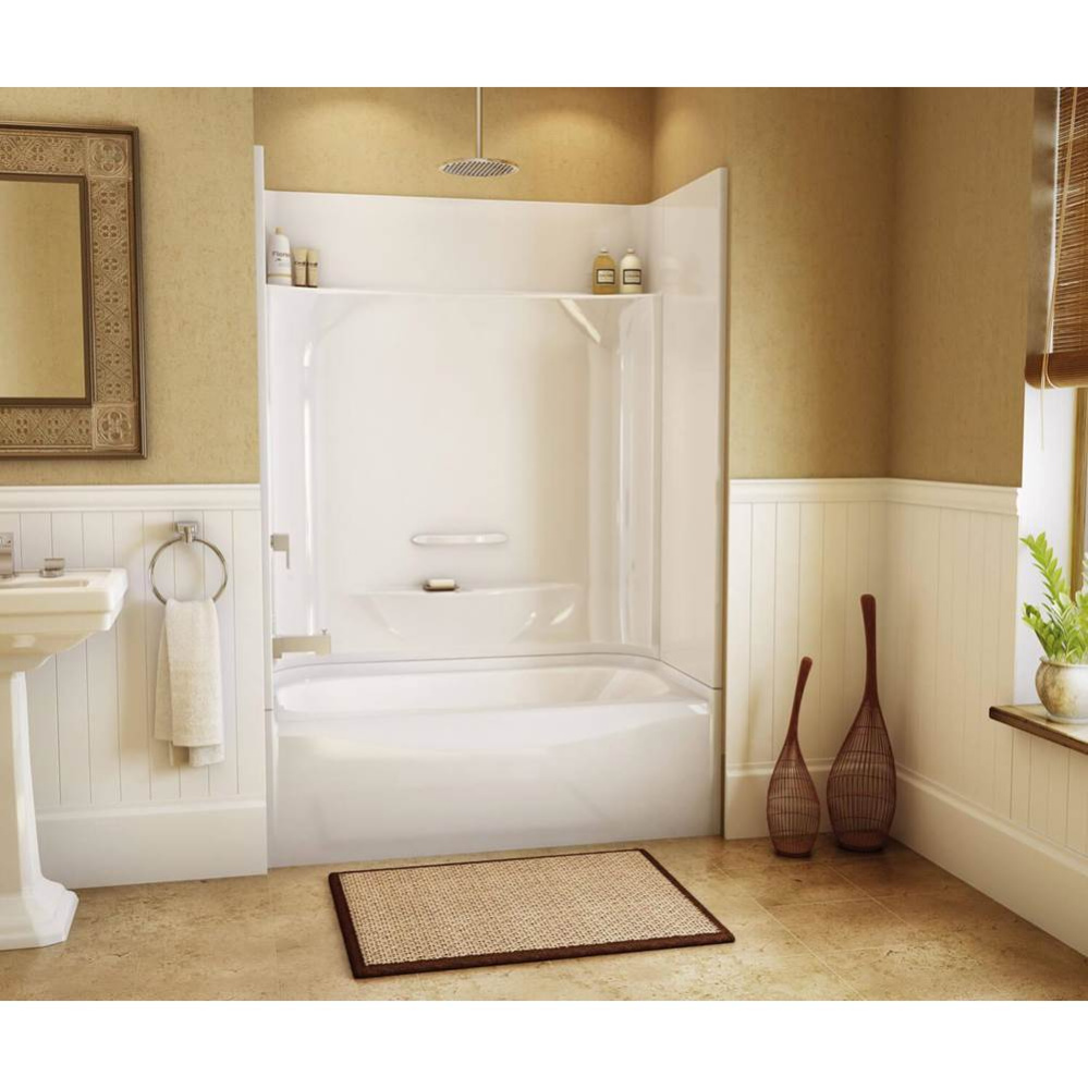 KDTS 2954 AFR AcrylX Alcove Right-Hand Drain Four-Piece Tub Shower in White