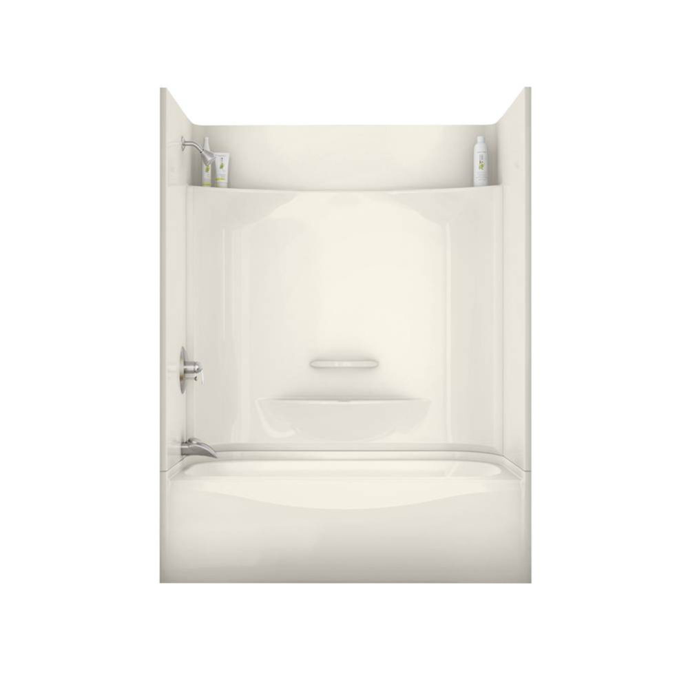 KDTS 3060 AFR AcrylX Alcove Right-Hand Drain Four-Piece Homestead Tub Shower in Biscuit