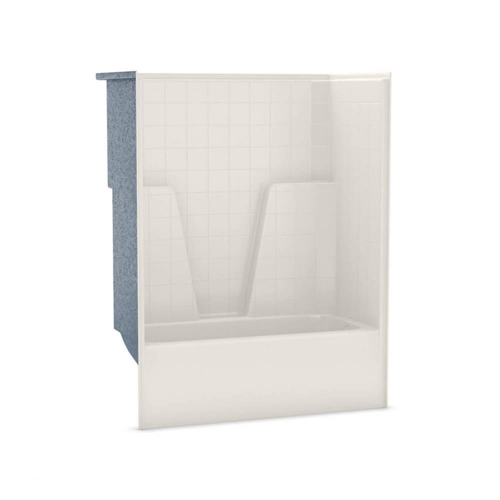 TST-3360 AFR 60 in. x 33 in. x 78.5 in. 1-piece Tub Shower with Right Drain in Biscuit