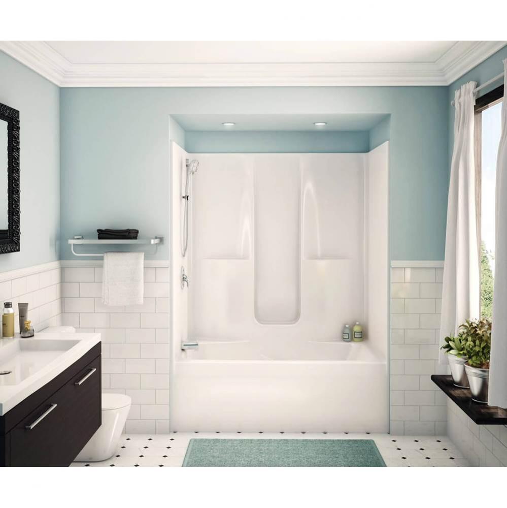 SBW-3360 AFR 60 in. x 33 in. x 79 in. 1-piece Tub Shower with Left Drain in White