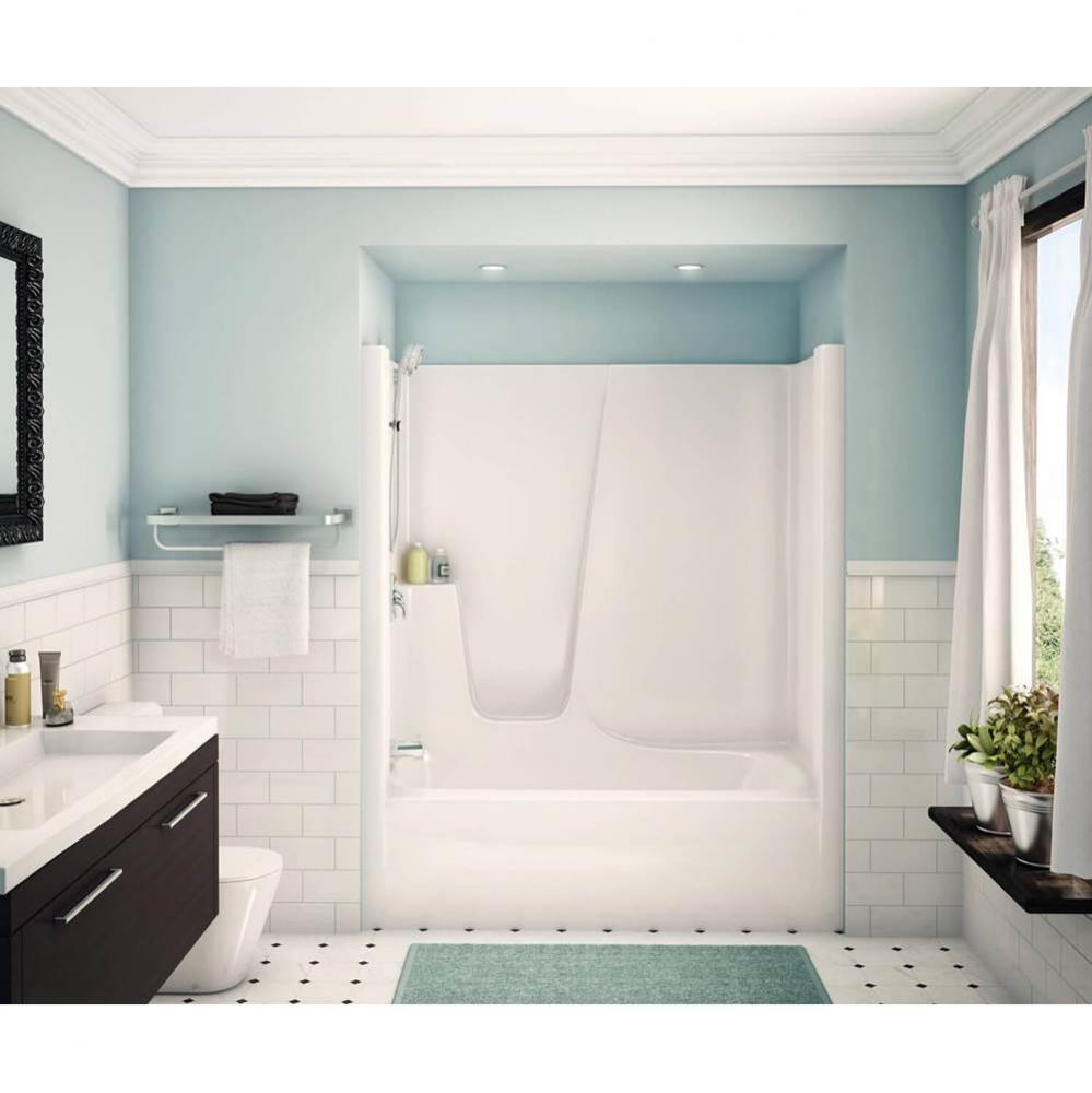 GB-60 60 in. x 33 in. x 72 in. 1-piece Tub Shower with Right Drain in White