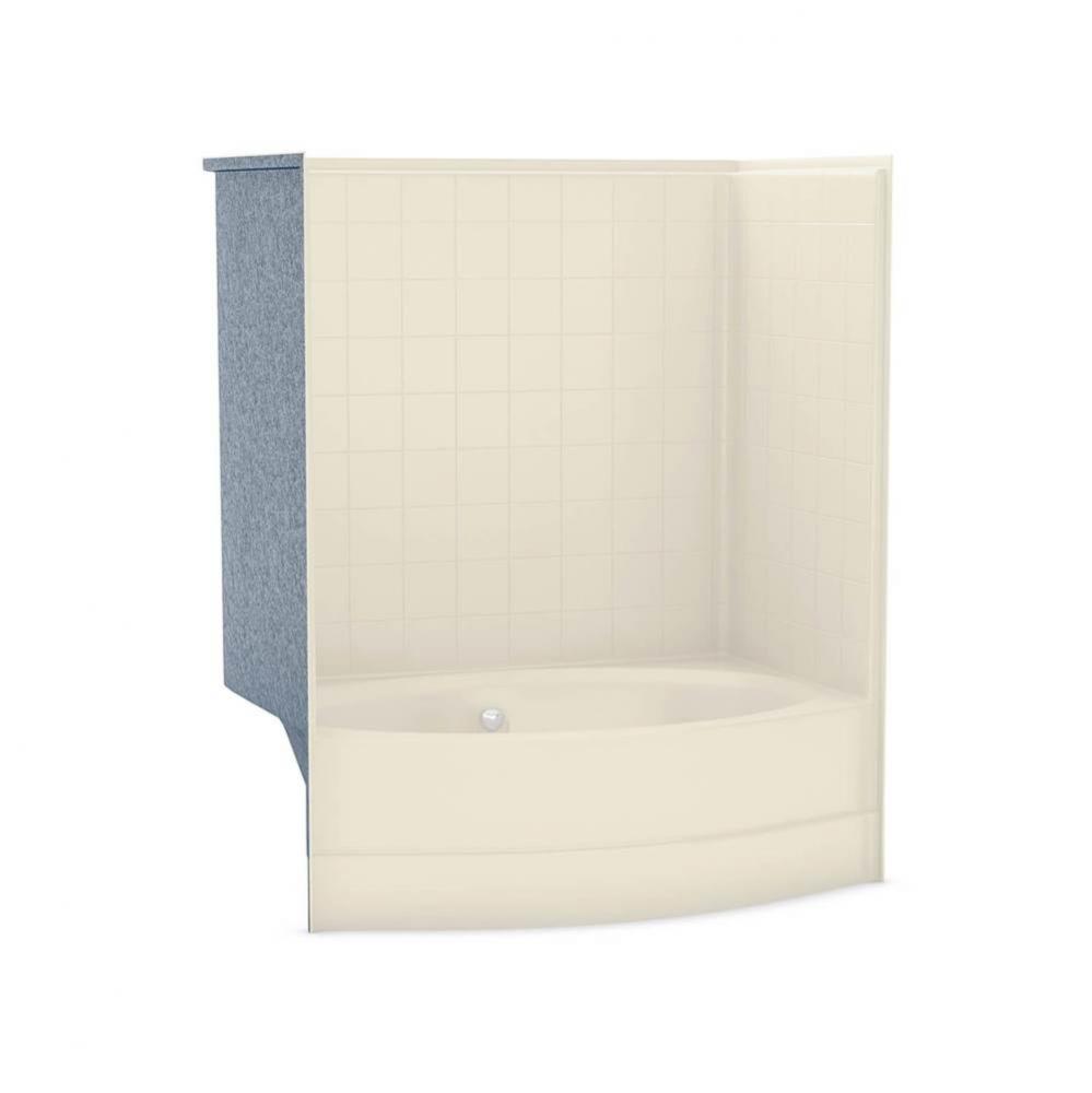 GTWT-4260 60 in. x 35 in. x 71 in. 1-piece Tub Shower with Right Drain in Bone