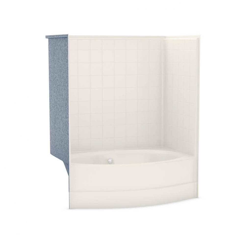 GTWT-4260 60 in. x 35 in. x 71 in. 1-piece Tub Shower with Center Drain in Biscuit