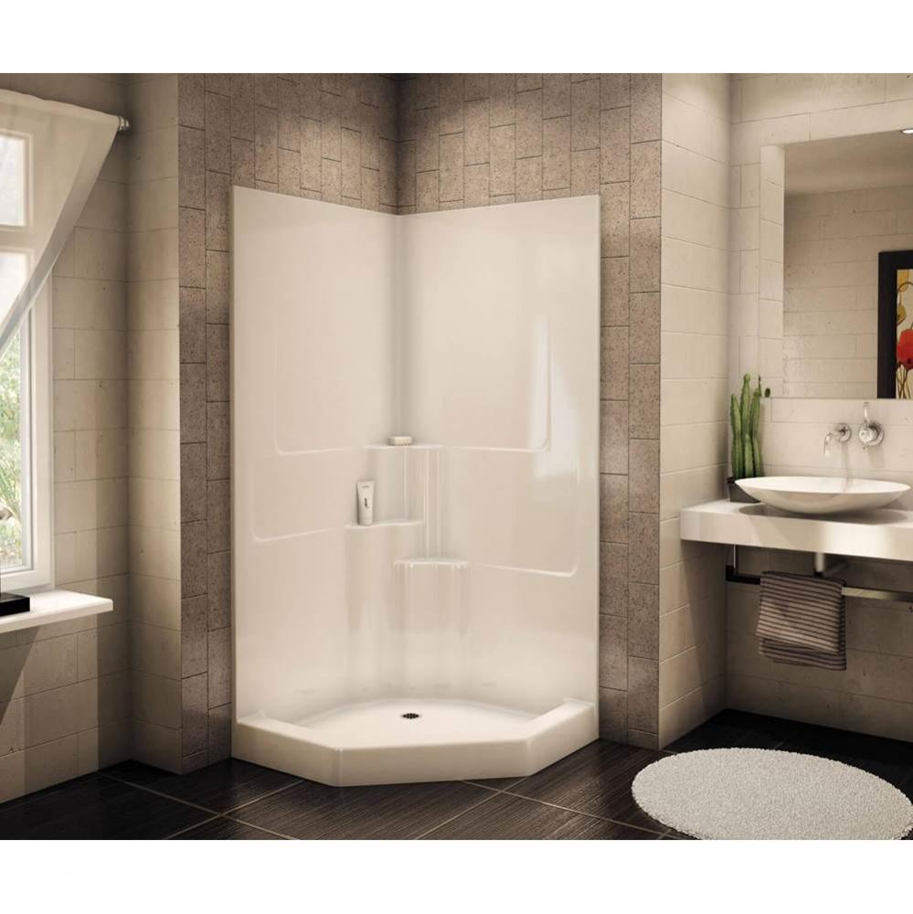 SH-NA AFR 37.75 in. x 37.75 in. x 79.75 in. 1-piece Corner Shower with Center in White