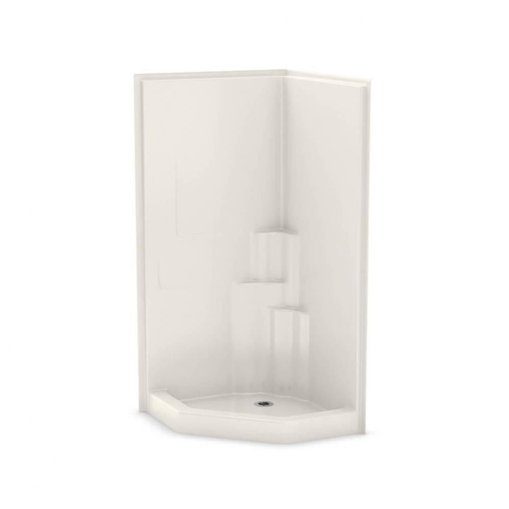 SH-NA AFR 37.75 in. x 37.75 in. x 79.75 in. 1-piece Corner Shower with Center in Biscuit