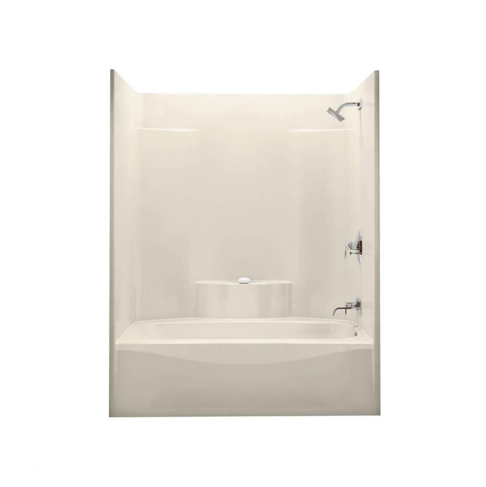 TS-3660 59.875 in. x 35.875 in. x 75.125 in. 1-piece Tub Shower with Left Drain in Bone