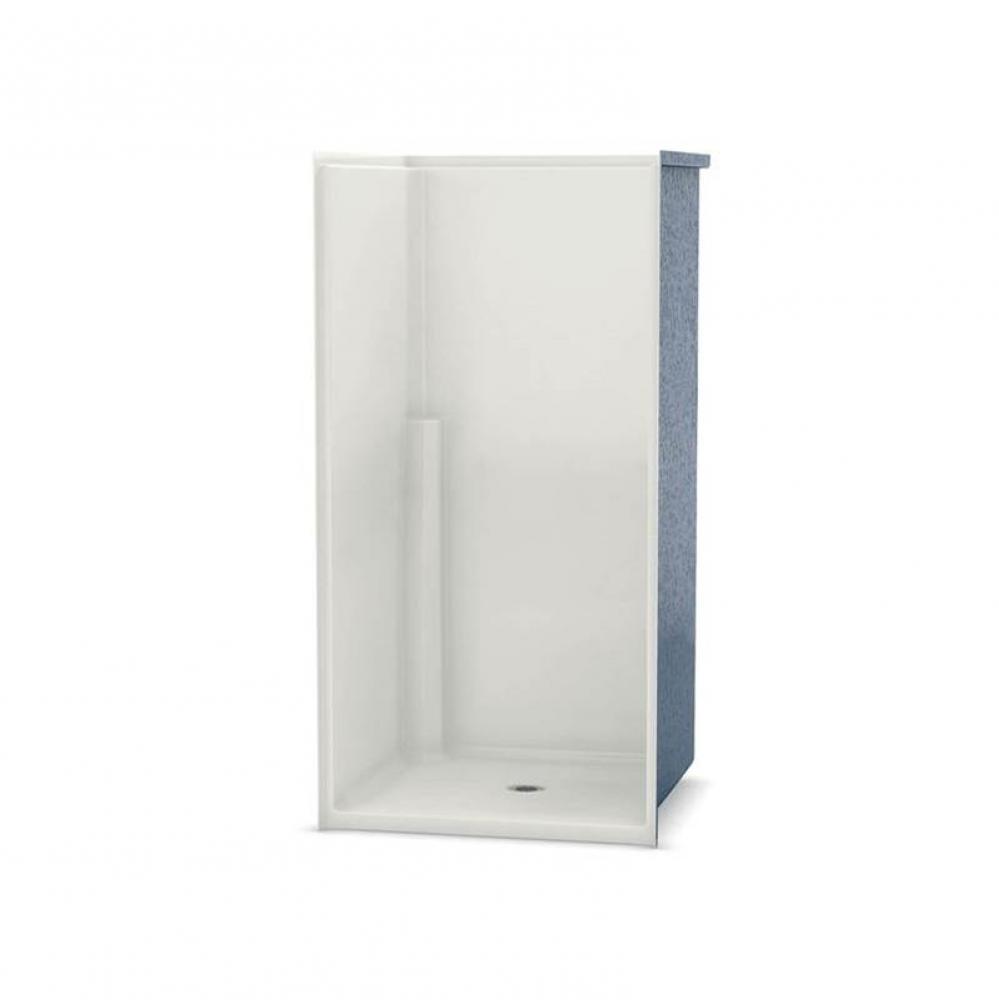 OPS-3636G 36 in. x 36 in. x 72.25 in. 1-piece Alcove Shower with Right shelf, Center Drain in Bone