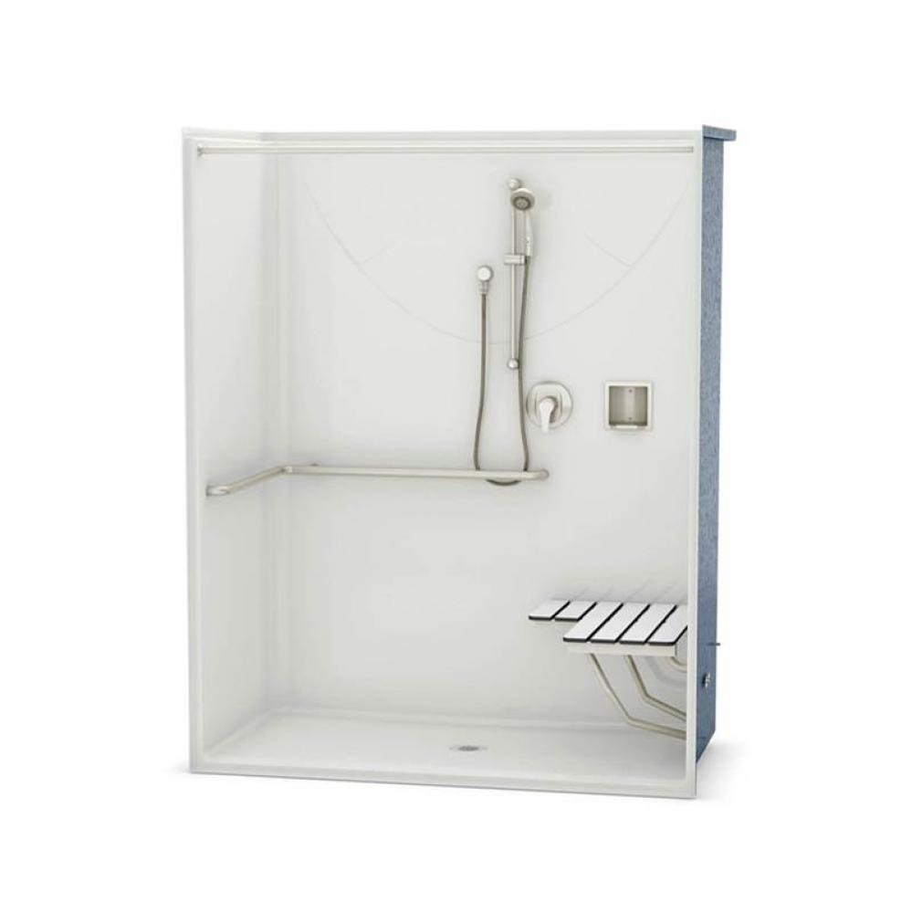 OPS-6030 ADA/ANSI Compliant (with Seat) 60 in. x 30.25 in. x 76.625 in. 1-piece Alcove Shower with