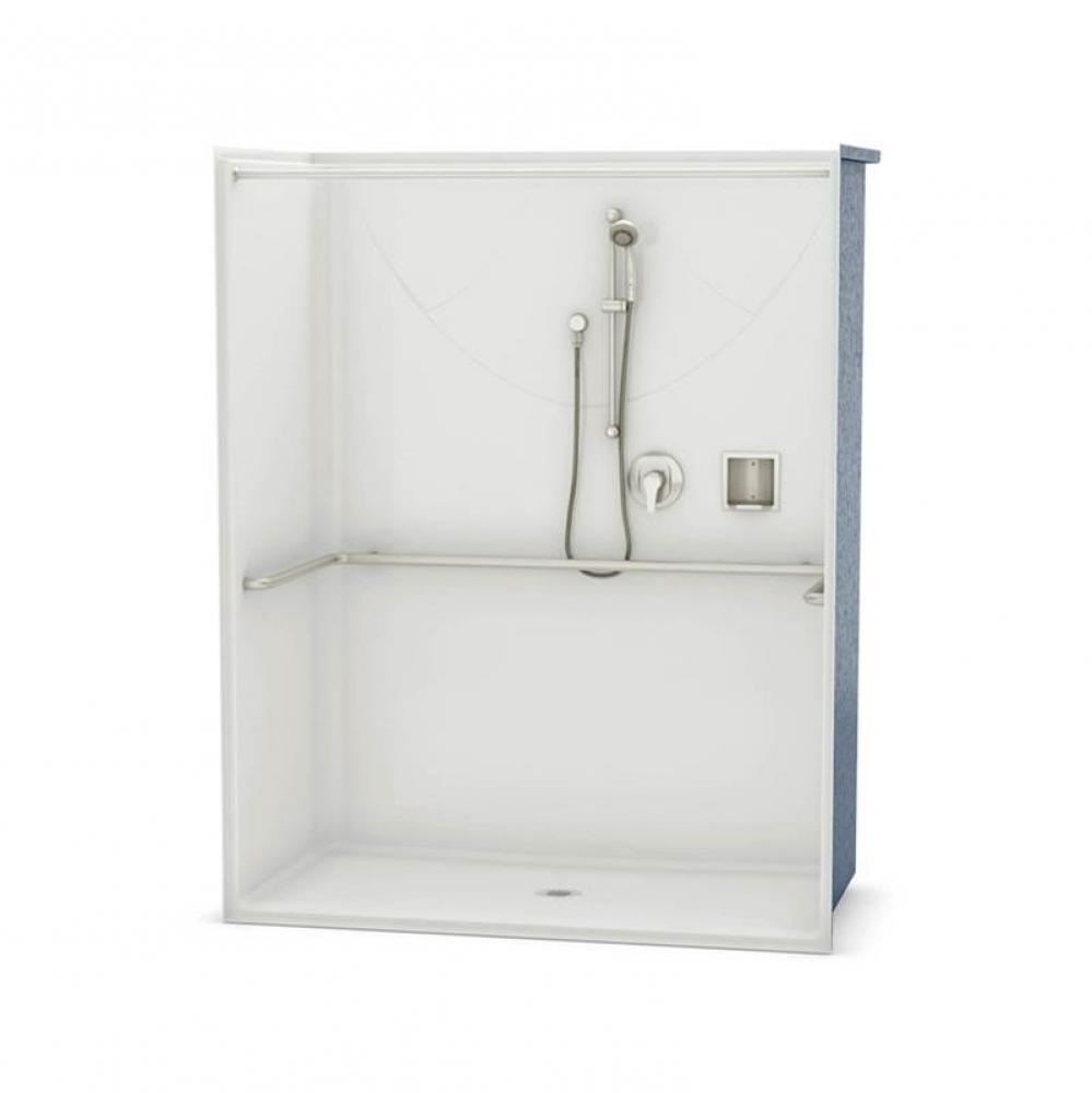 OPS-6030 ADA Compliant (without Seat) 60 in. x 30.25 in. x 76.625 in. 1-piece Alcove Shower with N