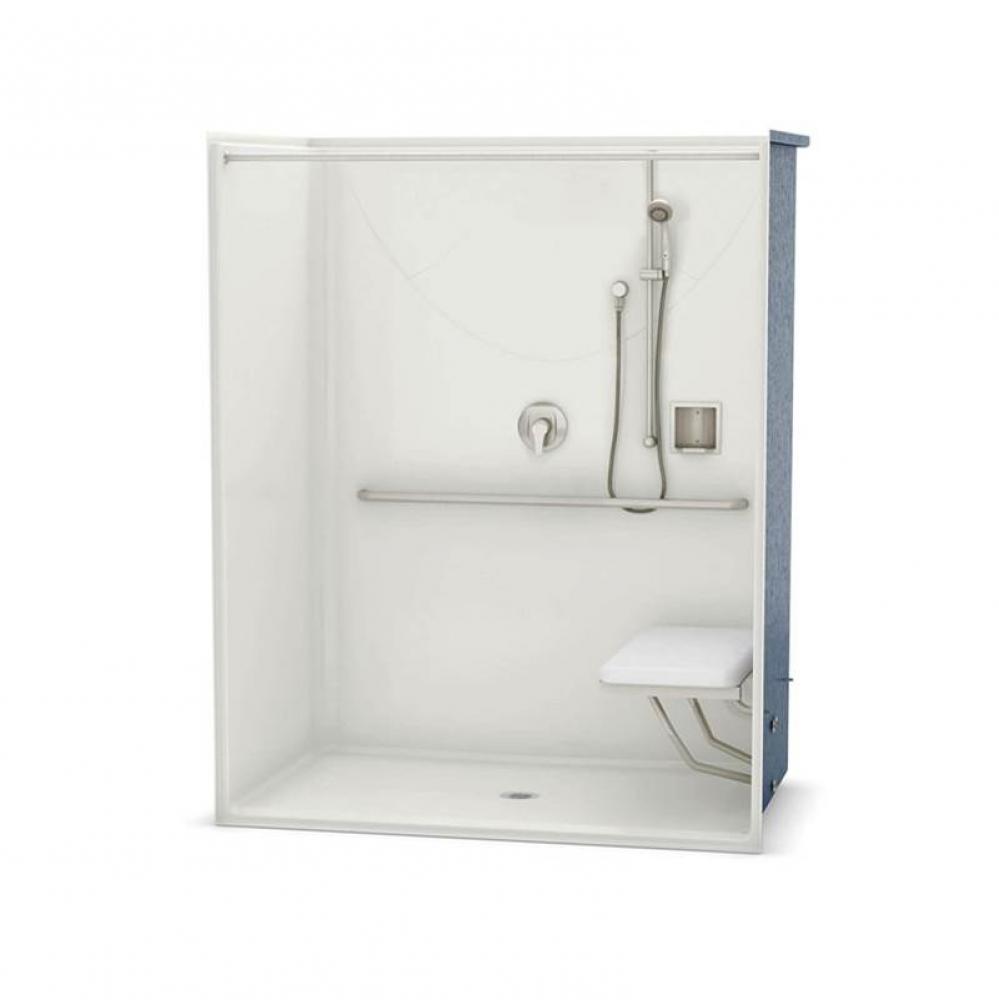 OPS-6036 MASS Compliant 60 in. x 36 in. x 76.625 in. 1-piece Alcove Shower with No Seat, Center