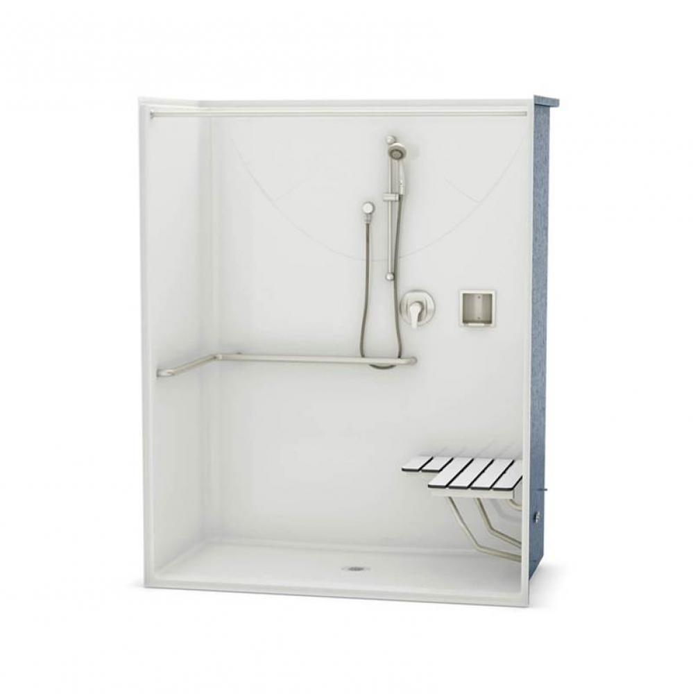 OPS-6030-RS ADA/ANSI Compliant (with Seat) 60 in. x 30.25 in. x 76.625 in. 1-piece Alcove Shower w