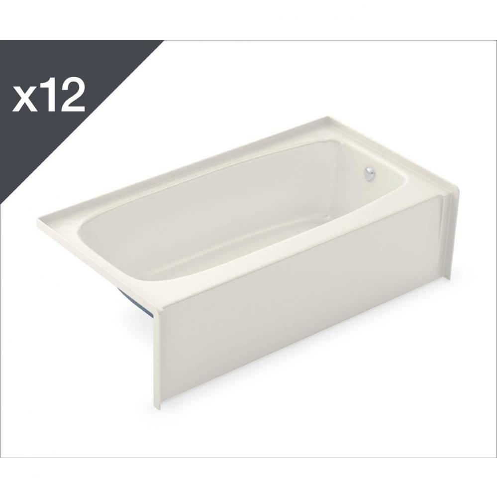 TO-3060 - Job pack of 12 Alcove Bathtubs with Left Drain in Biscuit