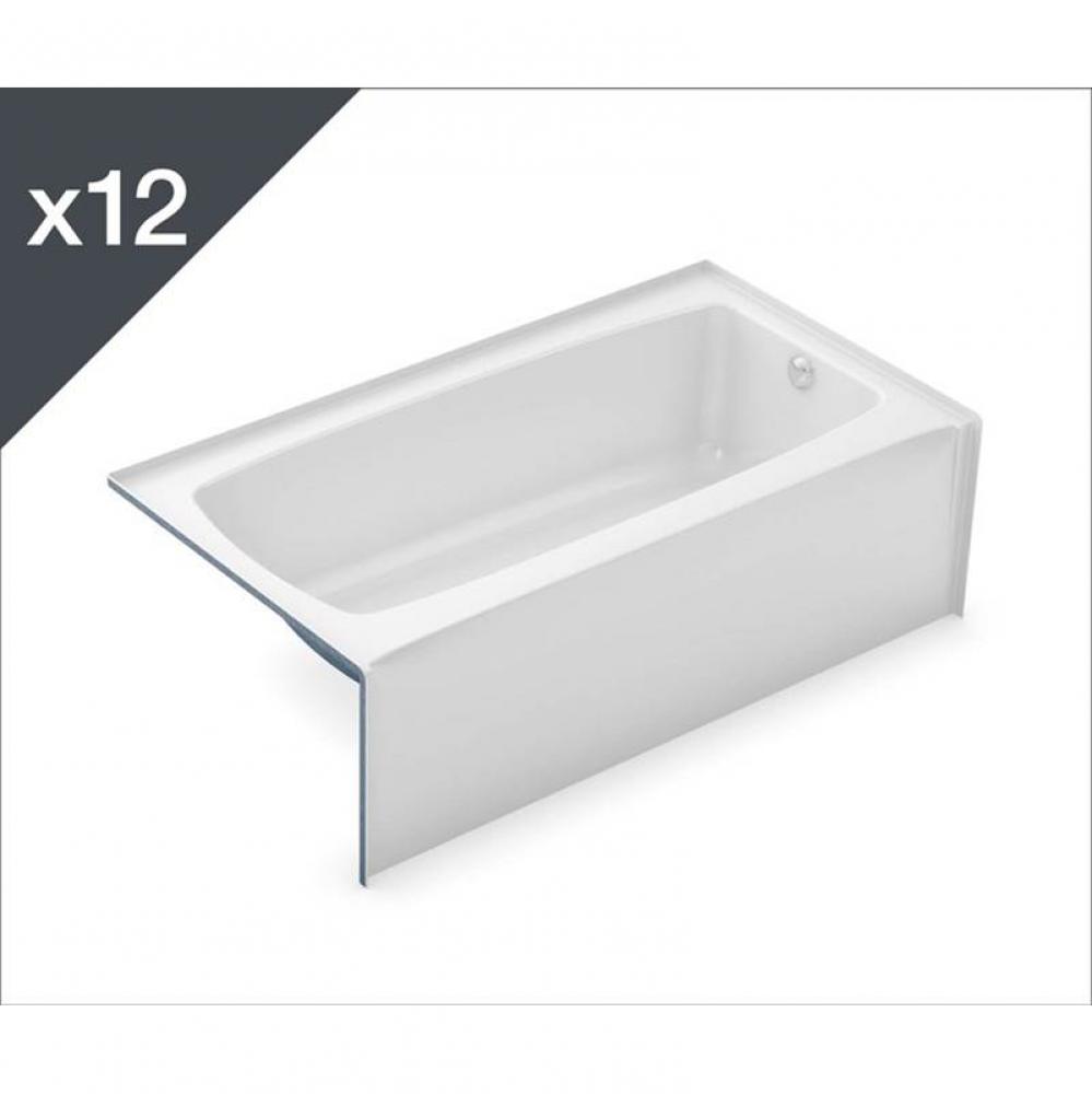 TO-3260 - Job pack of 12 Alcove Bathtubs with Left Drain in White