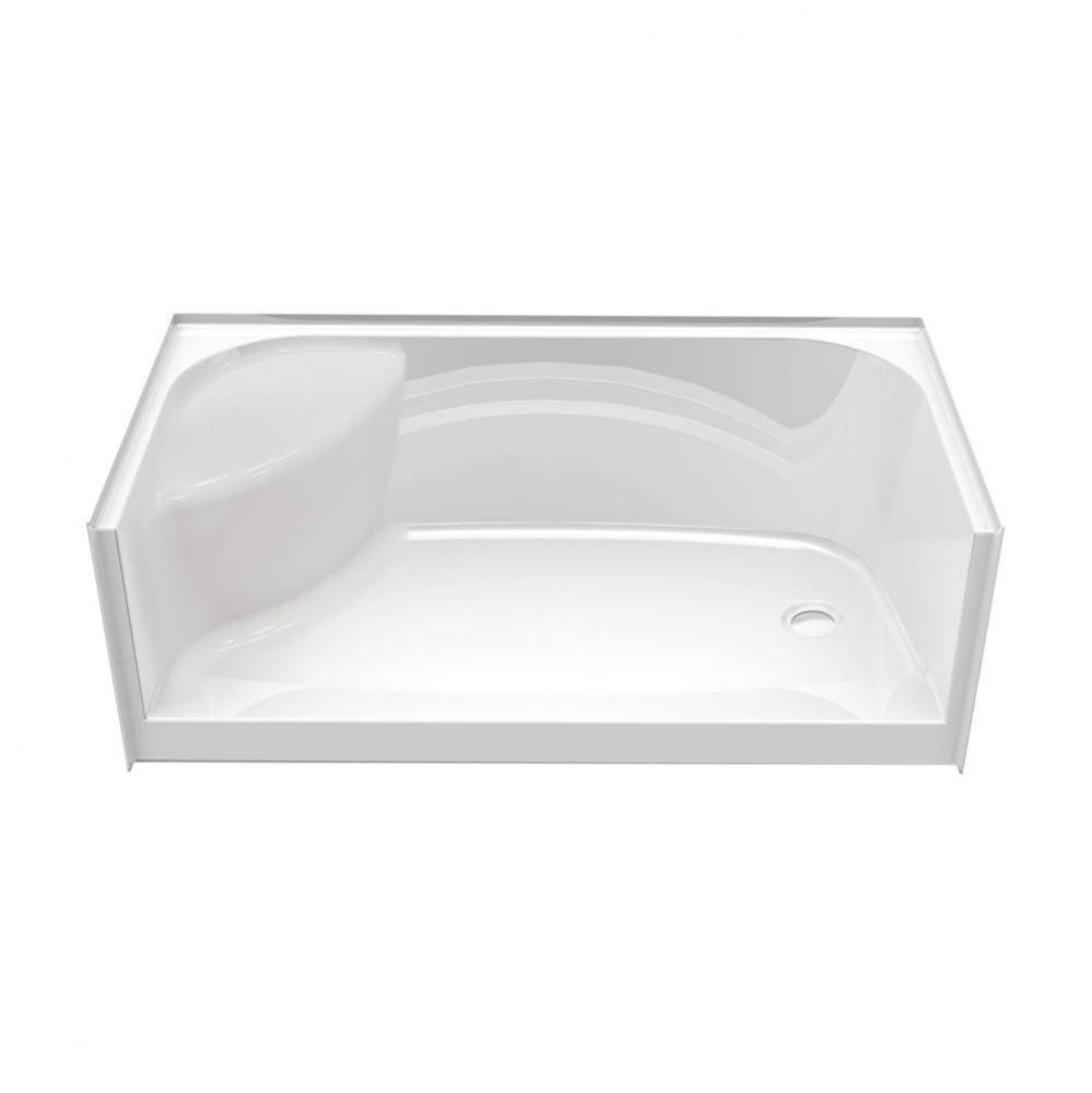 SPS 3448 AFR 47.875 in. x 33.625 in. x 22.125 in. Shower Base with Center in White