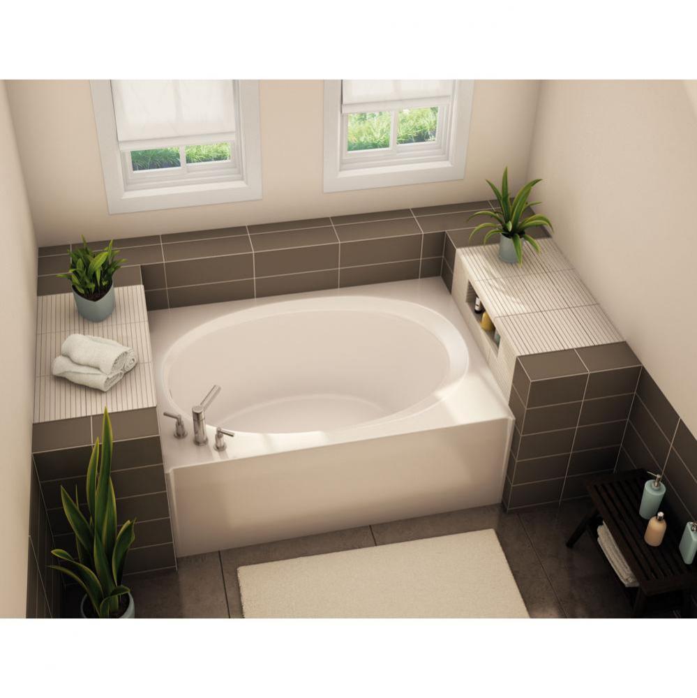 OVA-4260 60 in. x 42 in. Oval Alcove Bathtub with Left Drain in Biscuit