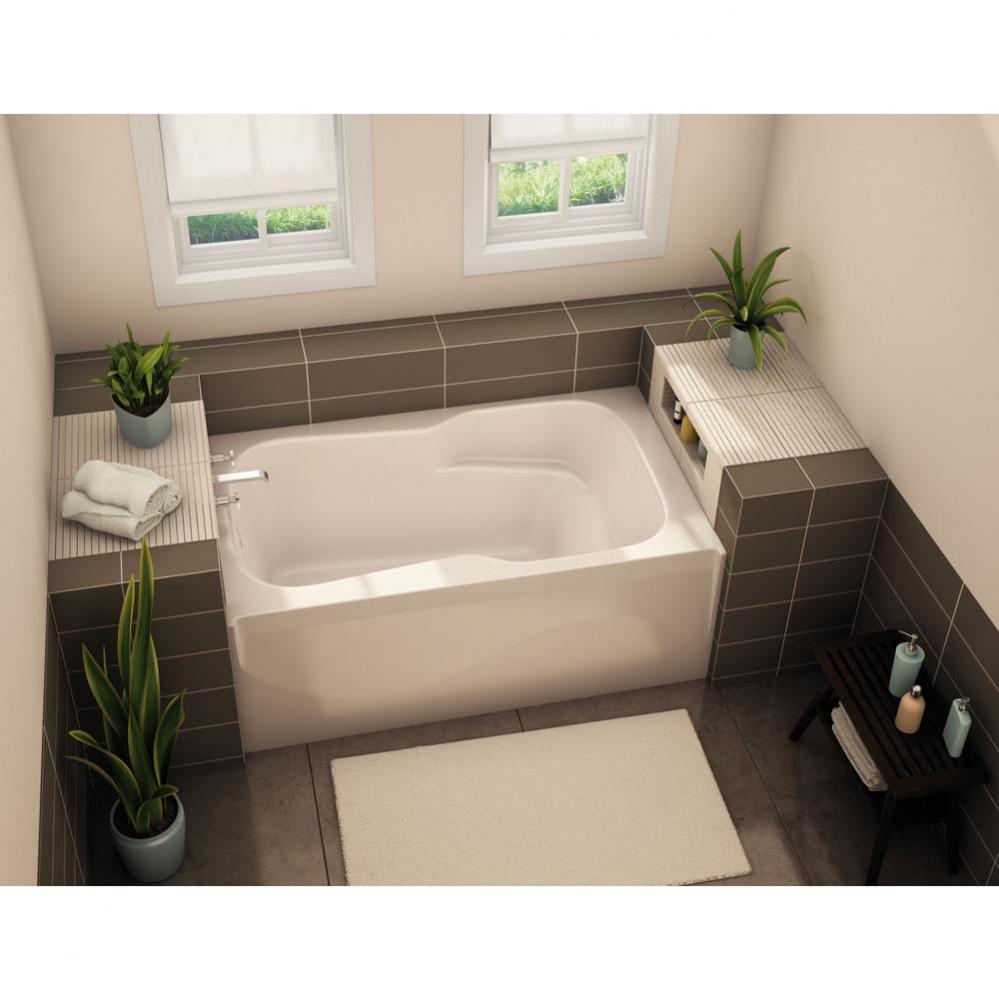 SBA-3260 60 in. x 32.5 in. Rectangular Alcove Bathtub with Right Drain in Biscuit