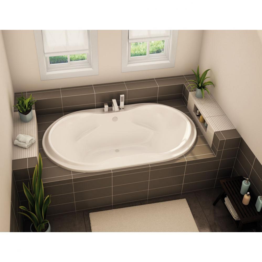 SBOO-4272 72 in. x 41 in. Oval Drop-in Bathtub with Center Drain in Biscuit