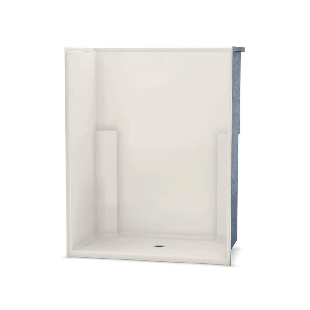 OPS-5634G AcrylX Alcove Center Drain One-Piece Shower in Biscuit