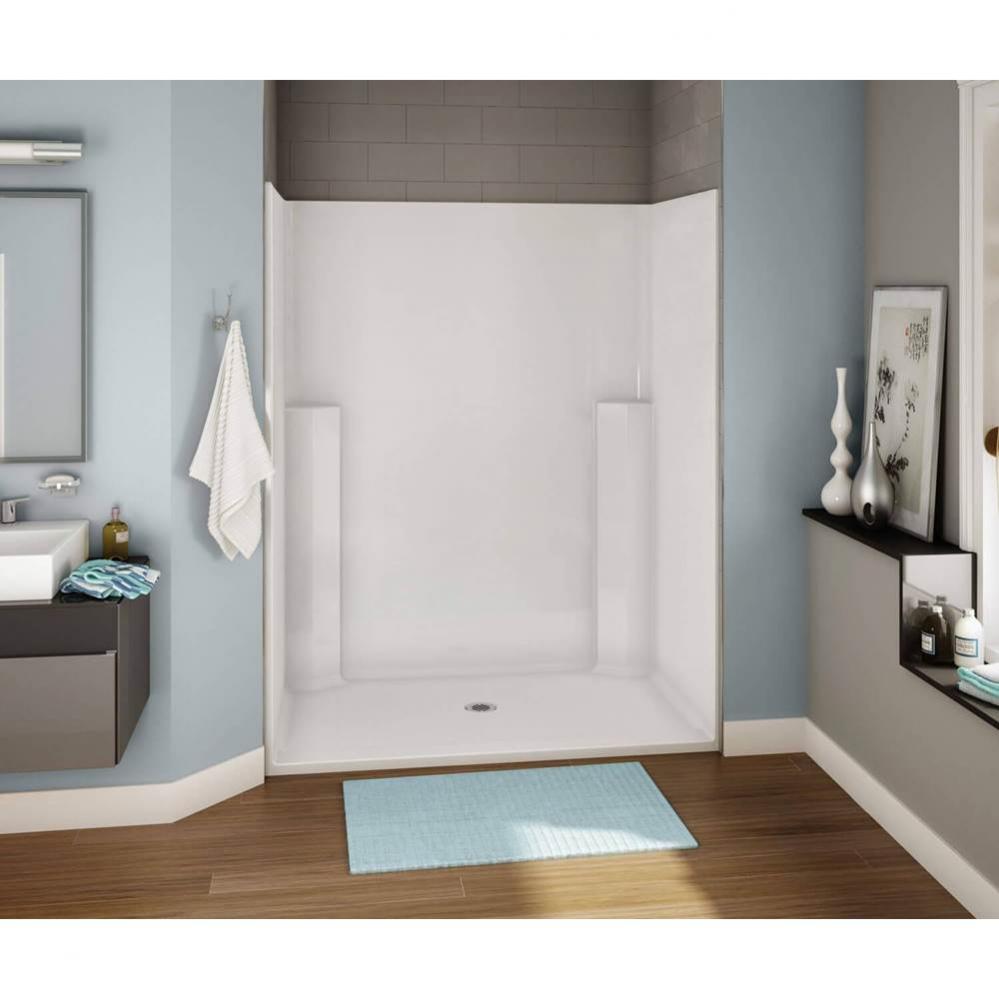 OPS-5634G AcrylX Alcove Center Drain One-Piece Shower in White