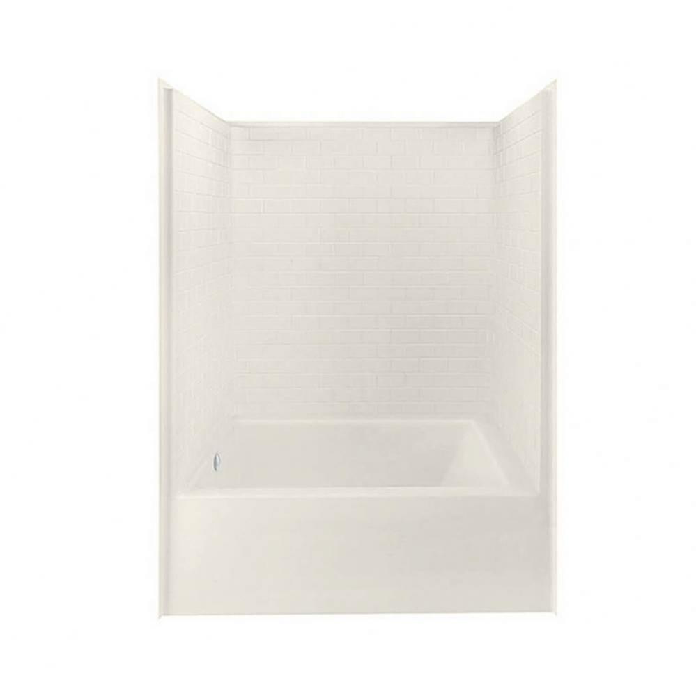 6042STT AcrylX Alcove Left-Hand Drain One-Piece Tub Shower in Biscuit