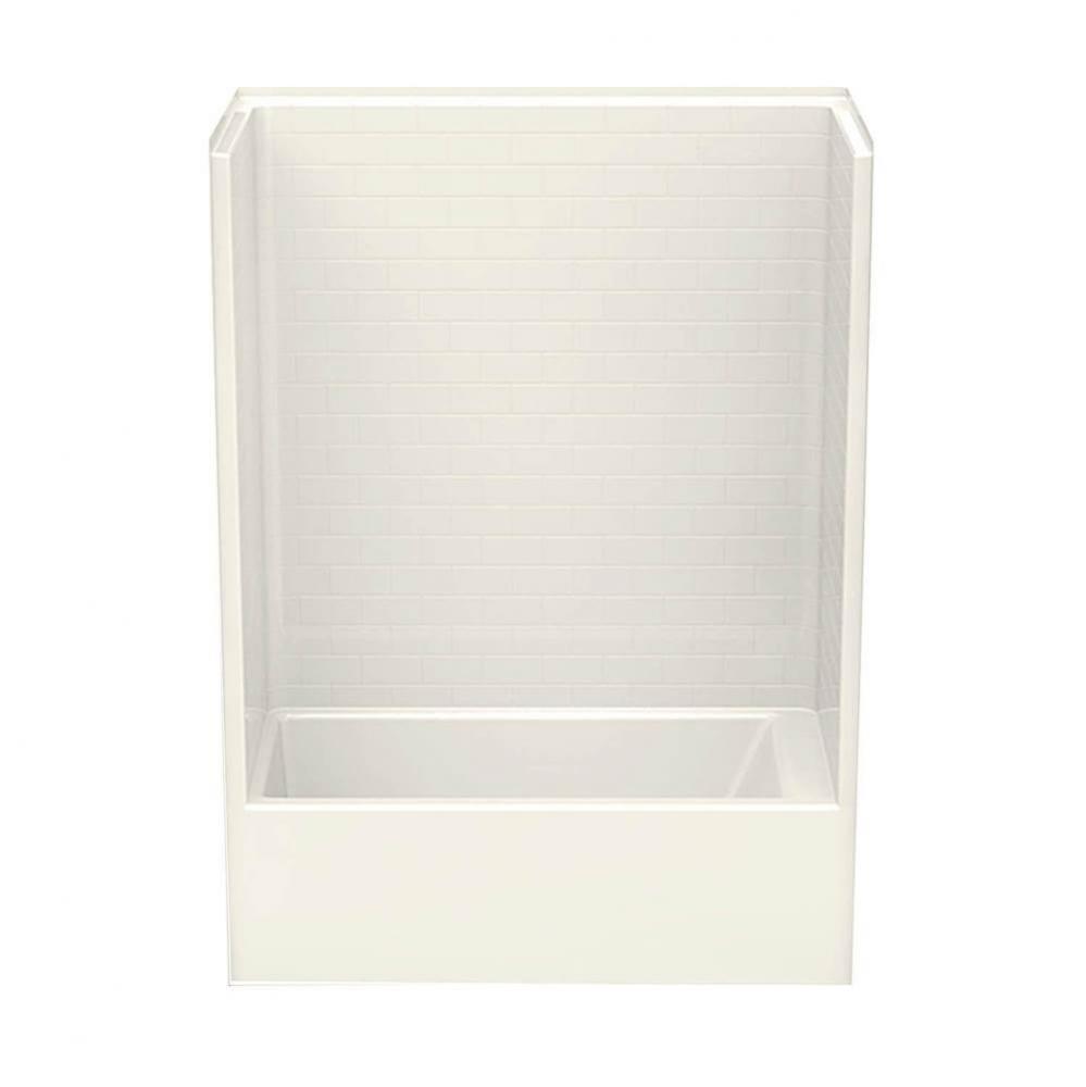 6032STT AcrylX Alcove Right-Hand Drain One-Piece Tub Shower in Biscuit