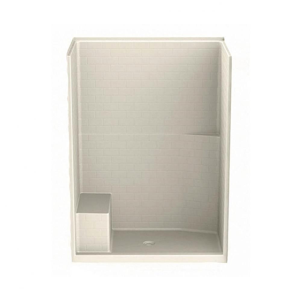 16034STTS AcrylX Alcove Center Drain One-Piece Shower in Bone