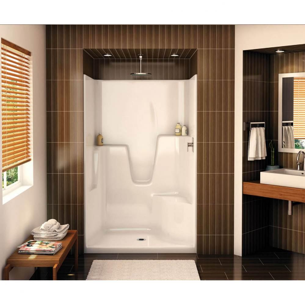 SHLS/RS-48 AFR AcrylX Alcove Right-Hand Drain One-Piece Shower in White