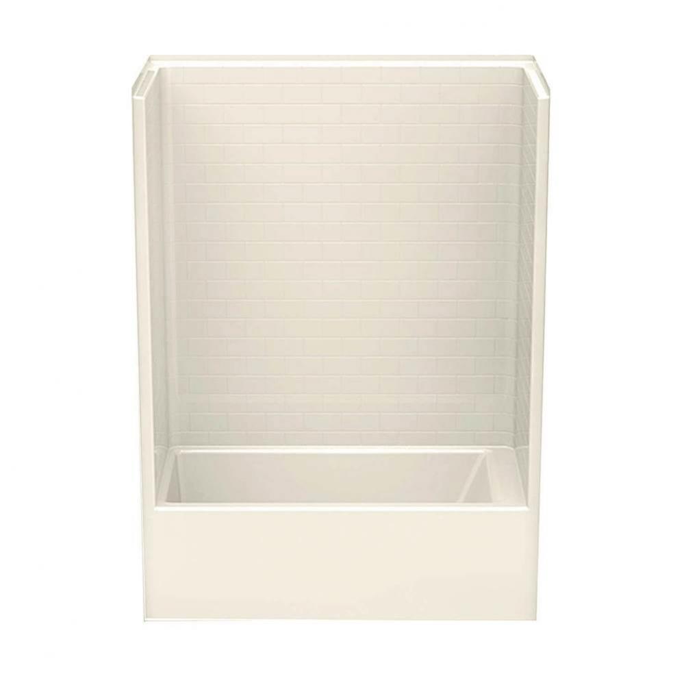 6032STT AcrylX Alcove Right-Hand Drain One-Piece Tub Shower in Bone