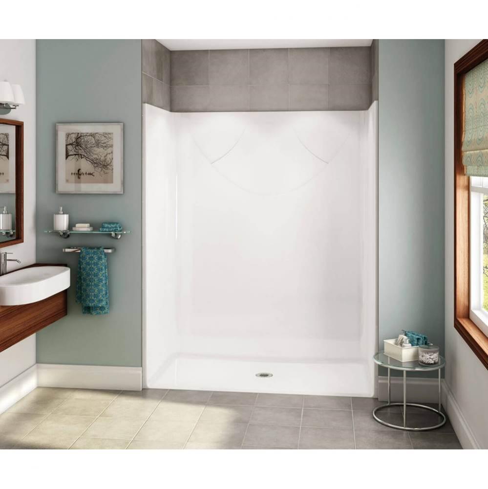 OPS-6030-RS AcrylX Alcove Center Drain One-Piece Shower in White - Base Model