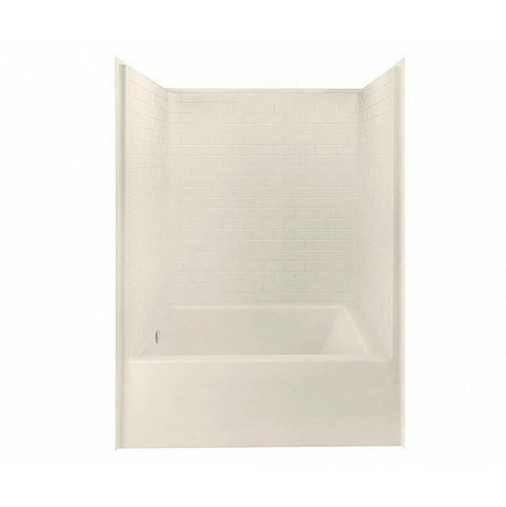 6042STT AcrylX Alcove Left-Hand Drain One-Piece Tub Shower in Bone