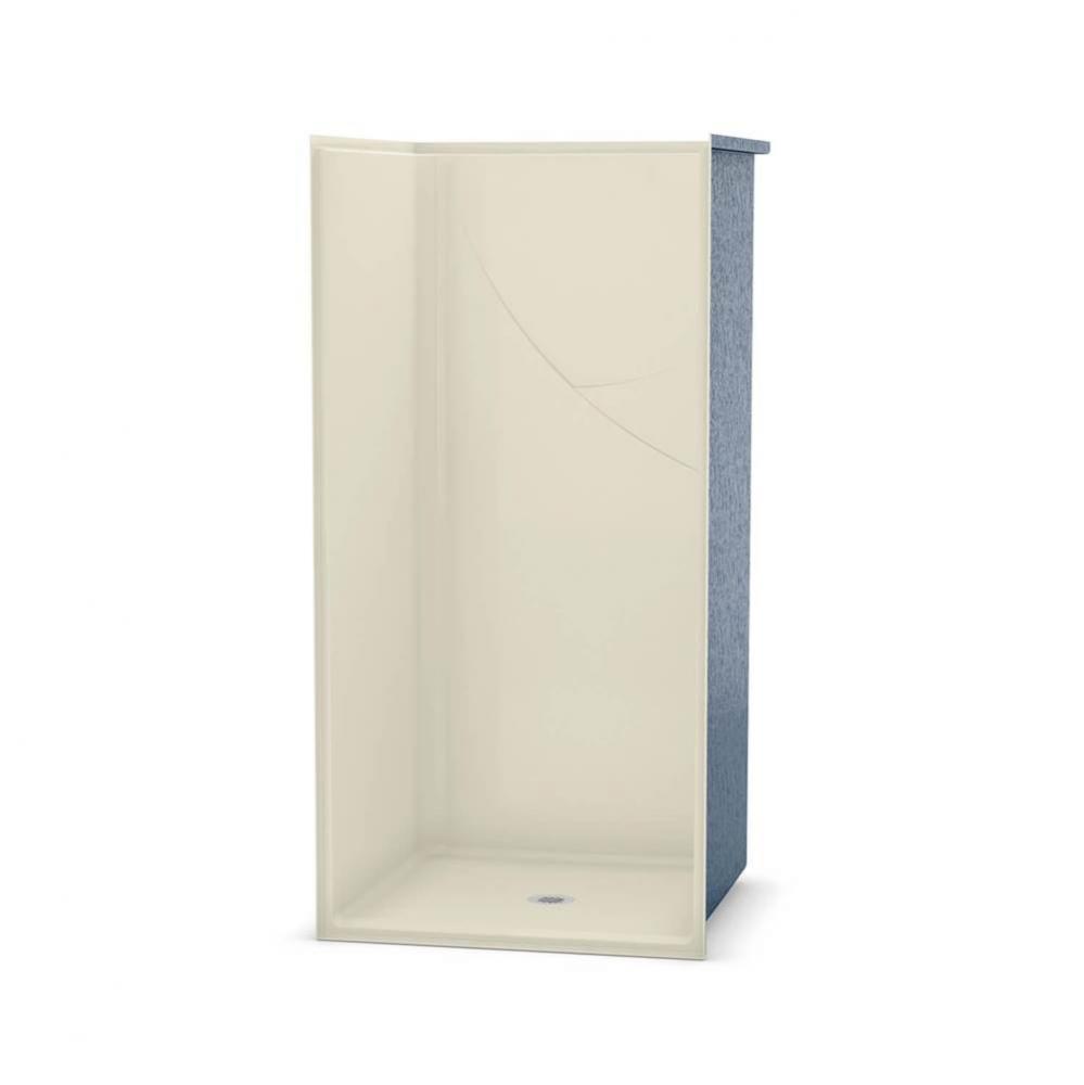 OPS-3636 AcrylX Alcove Center Drain One-Piece Shower in Bone - Base Model