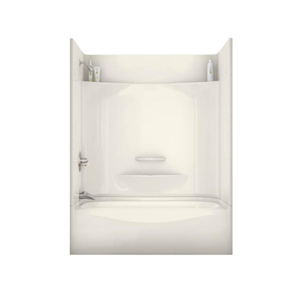 KDTS 3060 AFR AcrylX Alcove Left-Hand Drain Four-Piece Homestead Tub Shower in Biscuit