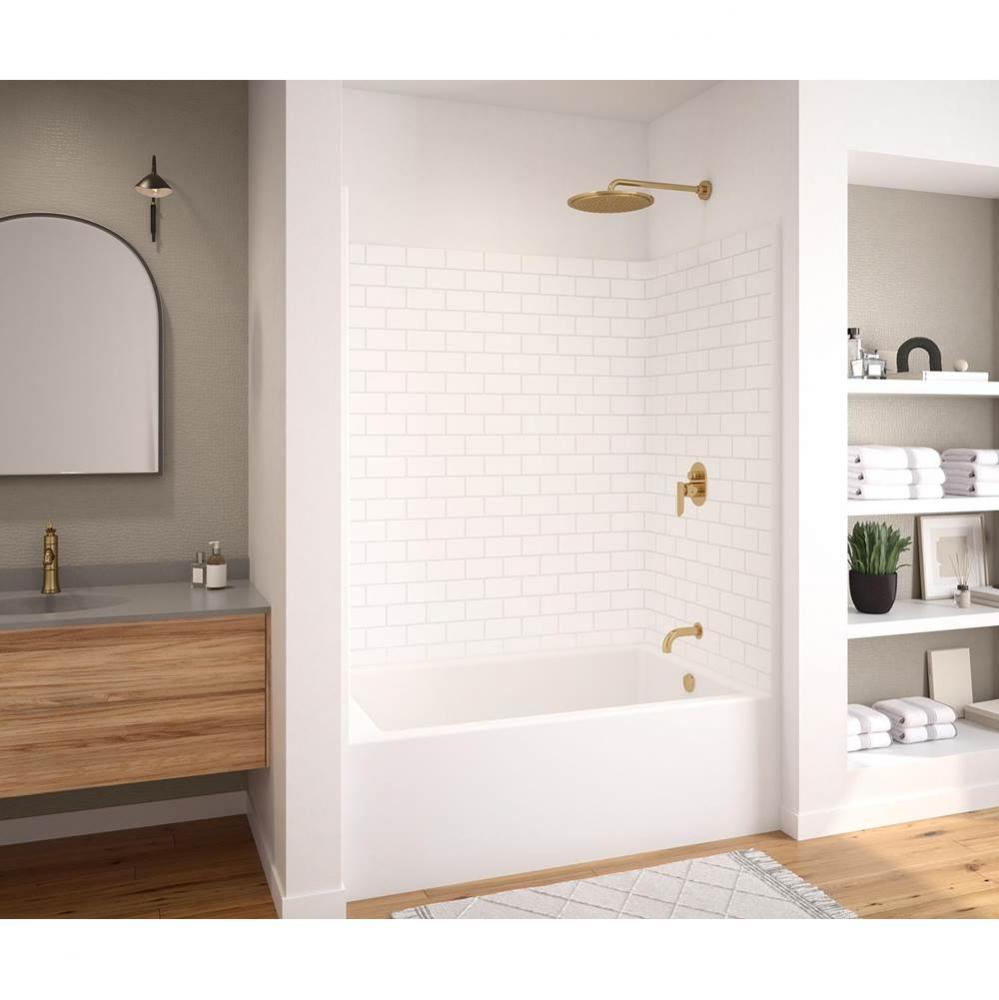 6036STT AcrylX Alcove Left-Hand Drain One-Piece Tub Shower in White